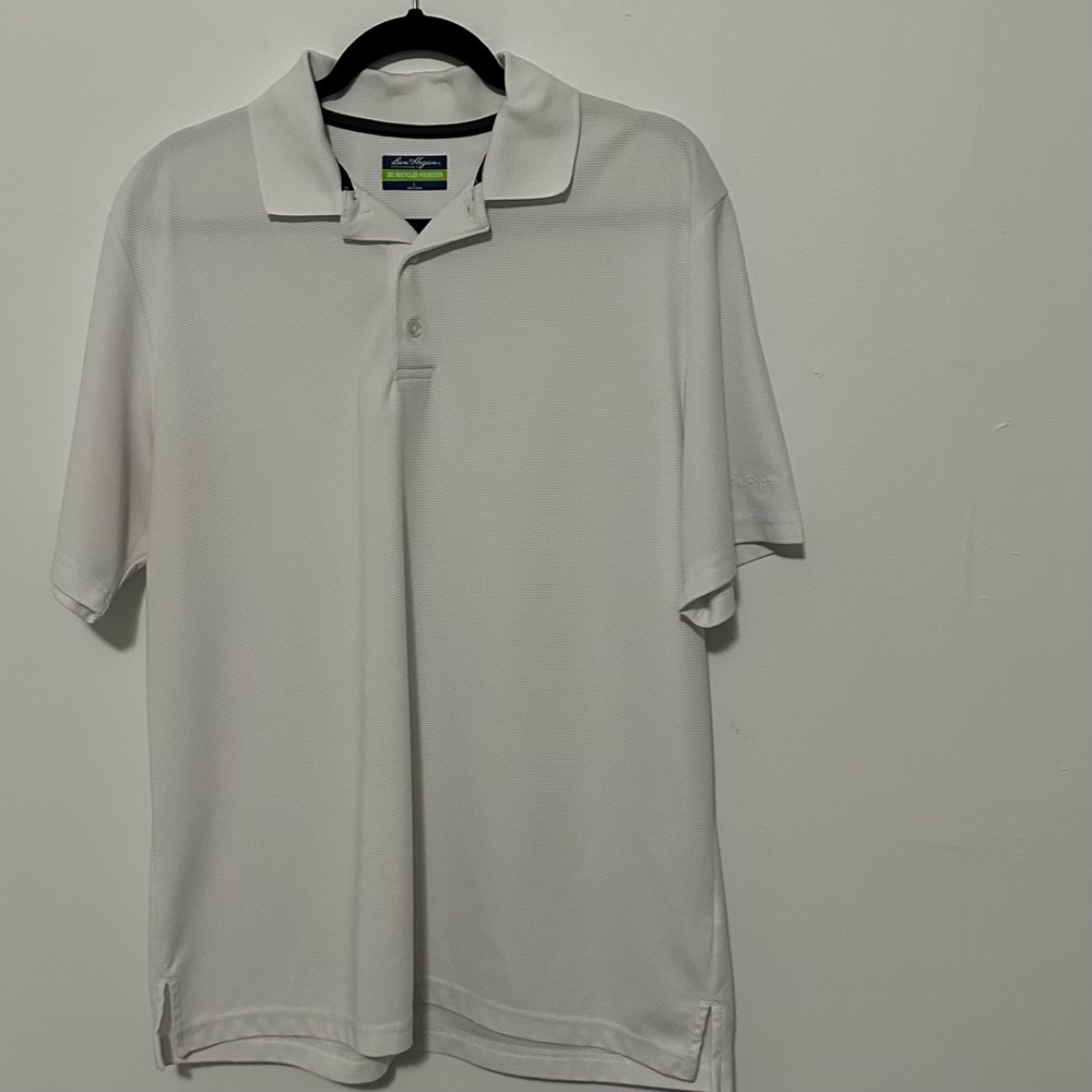 BEN HOGAN Shirt Men's Size Large White Polo Performance Logo Casual Short SL